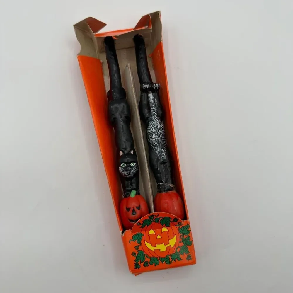 Vintage Halloween Black Cat Tapered 10
